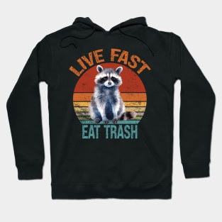 Live Fast Eat Trash funny raccoon Hoodie